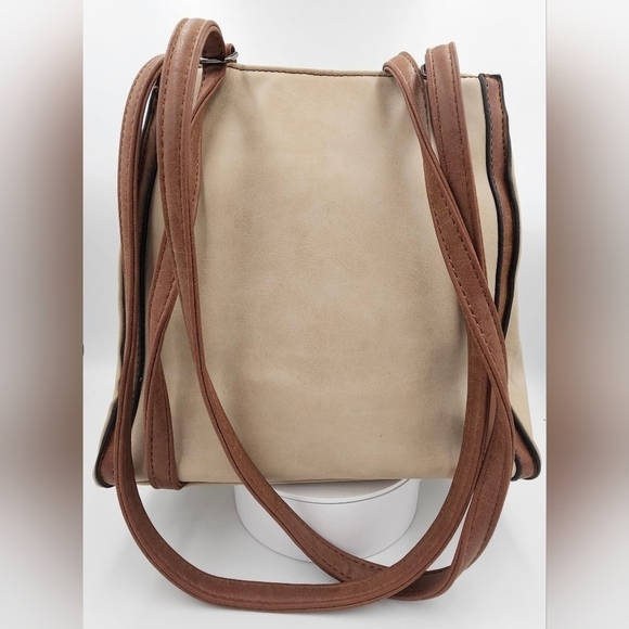 LIZ SOTO Brown/Taupe convertible bag backpack - Picture 13 of 15